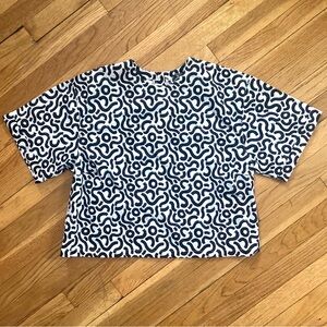 Wildfang Black and White Abstract Top